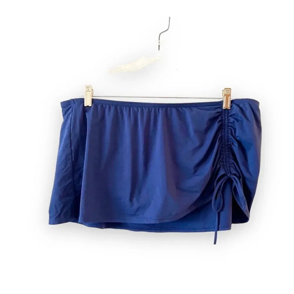 Lands’ End Ruched Swim Skirt Bottom Marine Blue Size‎ 18 Plus Size Curvy Pool - Picture 1 of 4